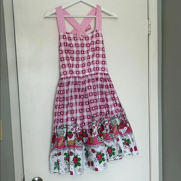 Hell Bunny Pink Gingham Strawberry Shortcake Dress size small - Picture 4 of 10